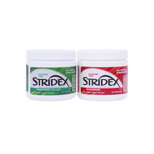【品牌授权】美国 STRIDEX施颜适 水杨酸祛痘棉片 红色款/绿色款 55片【一般贸易】